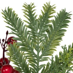 Northlight Holly And Berries Christmas Pillar Candle Holder With Pine Cones - 28" -Northlight Christmas northlight yk95994 06 81600.1722387412