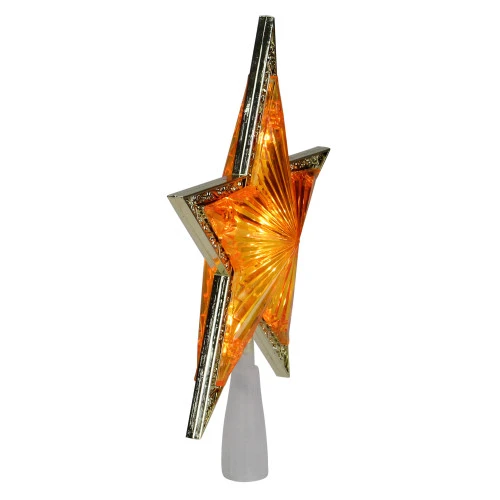 Northlight 9" Pre-Lit Gold And Amber Crystal 5 Point Star Christmas Tree Topper - Clear Lights 5 Northlight 9" Pre-Lit Gold And Amber Crystal 5 Point Star Christmas Tree Topper - Clear Lights - Image 3