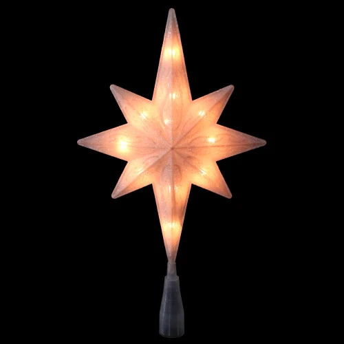 11" Lighted Frosted Clear And Rose Gold Bethlehem Star Christmas Tree Topper - Clear Lights 4 11" Lighted Frosted Clear And Rose Gold Bethlehem Star Christmas Tree Topper - Clear Lights - Image 2