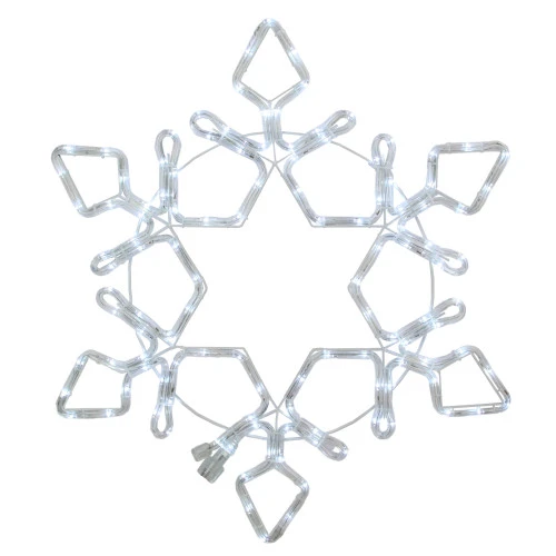 Northlight LED Rope Light Snowflake Commercial Christmas Decoration - 3' - Pure White Lights 4 Northlight LED Rope Light Snowflake Commercial Christmas Decoration - 3' - Pure White Lights - Image 2