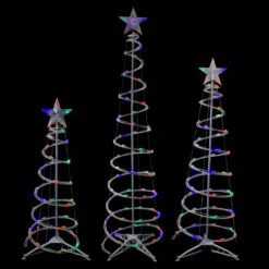 Northlight Set Of 3 LED Lighted Multi-Color Outdoor Spiral Christmas Cone Trees 3', 4', And 6' -Northlight Christmas northlight ys92338 2 52042.1663946662