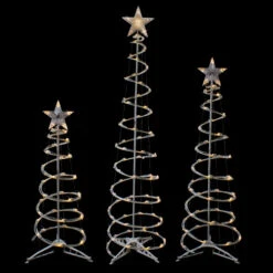Northlight Set Of 3 LED Lighted Warm White Outdoor Spiral Christmas Cone Trees 3', 4', And 6' -Northlight Christmas northlight ys92339 2 88797.1637843753