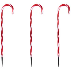 Northlight Set Of 8 LED Red And White Candy Cane Pathway Markers 28"