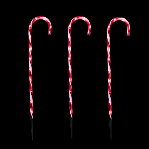 Northlight Set Of 3 Red And White Twinkle Candy Cane Pathway Markers 26" 5 Northlight Set Of 3 Red And White Twinkle Candy Cane Pathway Markers 26" - Image 3