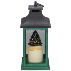 Northlight LED Candle With Christmas Tree Lantern - 12" - Green And Black 9 Northlight LED Candle With Christmas Tree Lantern - 12" - Green And Black -Northlight Christmas northlight yw90665 2 11143.1603850518