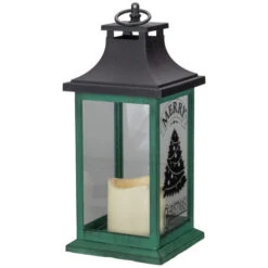 Northlight LED Candle With Christmas Tree Lantern - 12" - Green And Black 10 Northlight LED Candle With Christmas Tree Lantern - 12" - Green And Black -Northlight Christmas northlight yw90665 4 04660.1603850523