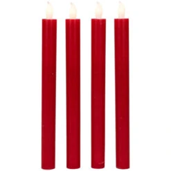 Northlight LED Flickering Flameless Taper Christmas Candles - 9.75" - Red - Set Of 4