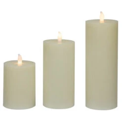 Northlight LED Flickering Flameless Pillar Candles - 8.75" - Cream - Set Of 3 -Northlight Christmas northlight yw95067 02 61196.1697214360
