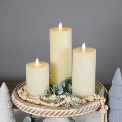 Northlight LED Flickering Flameless Pillar Candles - 8.75" - Cream - Set Of 3 -Northlight Christmas northlight yw95067 styled 02 73898.1697214362