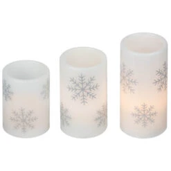 Northlight LED Flameless Flickering Wax Pillar Snowflake Christmas Candles - 6" - Set Of 3 13 Northlight LED Flameless Flickering Wax Pillar Snowflake Christmas Candles - 6" - Set Of 3 -Northlight Christmas northlight yw95071 03 02156.1697214361
