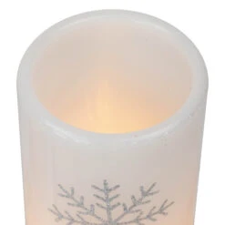 Northlight LED Flameless Flickering Wax Pillar Snowflake Christmas Candles - 6" - Set Of 3 14 Northlight LED Flameless Flickering Wax Pillar Snowflake Christmas Candles - 6" - Set Of 3 -Northlight Christmas northlight yw95071 04 64358.1697214361