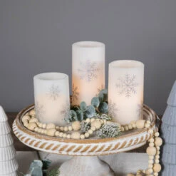 Northlight LED Flameless Flickering Wax Pillar Snowflake Christmas Candles - 6" - Set Of 3 11 Northlight LED Flameless Flickering Wax Pillar Snowflake Christmas Candles - 6" - Set Of 3 -Northlight Christmas northlight yw95071 styled 02 88152.1697214362