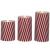 Northlight LED Flickering Flameless Candy Cane Striped Christmas Wax Pillar Candles - 6" - Set Of 3 -Northlight Christmas northlight yw95074 01 82735.1697214330