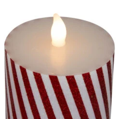 Northlight LED Flickering Flameless Candy Cane Striped Christmas Wax Pillar Candles - 6" - Set Of 3 -Northlight Christmas northlight yw95074 04 51374.1697214332