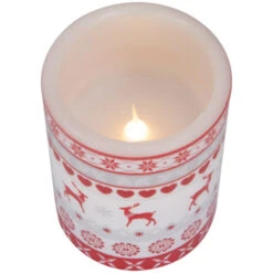 Northlight LED Flameless Flickering Nordic Reindeer Wax Pillar Christmas Candles - 6" - Set Of 3 -Northlight Christmas northlight yw95075 04 18055.1697473587