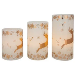 Northlight LED Reindeer Flameless Flickering Wax Pillar Christmas Candles - 6" - Set Of 3 13 Northlight LED Reindeer Flameless Flickering Wax Pillar Christmas Candles - 6" - Set Of 3 -Northlight Christmas northlight yw95076 03 69396.1697214361