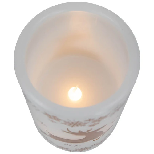 Northlight LED Reindeer Flameless Flickering Wax Pillar Christmas Candles - 6" - Set Of 3 8 Northlight LED Reindeer Flameless Flickering Wax Pillar Christmas Candles - 6" - Set Of 3 - Image 6