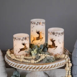 Northlight LED Reindeer Flameless Flickering Wax Pillar Christmas Candles - 6" - Set Of 3 11 Northlight LED Reindeer Flameless Flickering Wax Pillar Christmas Candles - 6" - Set Of 3 -Northlight Christmas northlight yw95076 styled 02 25910.1697214361