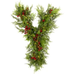 Northlight Lighted Artificial Cedar "JOY" Christmas Decoration - 24" - Warm White LED Lights -Northlight Christmas northlight z29987 04 12968.1705169801