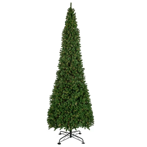 16' Pre-Lit Pendleton Spruce Slim Artificial Christmas Tree, Clear Lights 4 16' Pre-Lit Pendleton Spruce Slim Artificial Christmas Tree, Clear Lights - Image 2