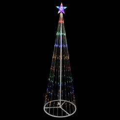 Northlight LED Lighted Show Cone Christmas Tree Outdoor Decoration - 6' - Multicolor Lights -Northlight Christmas northlight zg15647 onblack 20593.1715633133