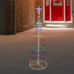 Northlight LED Lighted Show Cone Christmas Tree Outdoor Decoration - 6' - Multicolor Lights