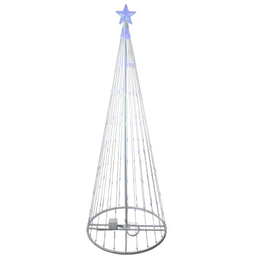 Northlight LED Lighted Christmas Tree Show Cone Outdoor Decoration - 9' - Blue 4 Northlight LED Lighted Christmas Tree Show Cone Outdoor Decoration - 9' - Blue - Image 2