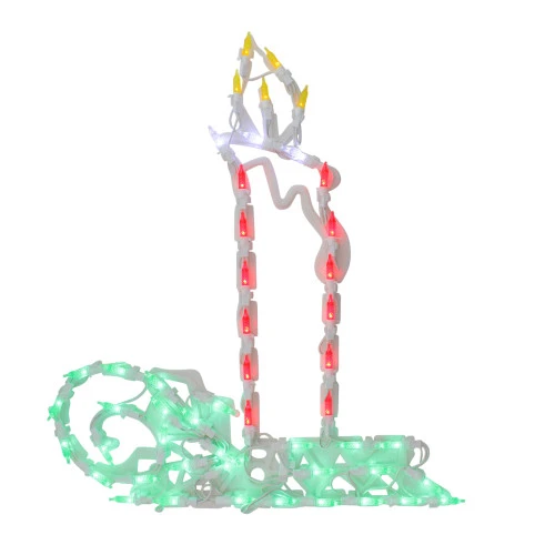 Northlight LED Lighted Candle Christmas Window Silhouette - 17.5" - Multicolor Lights 4 Northlight LED Lighted Candle Christmas Window Silhouette - 17.5" - Multicolor Lights - Image 2