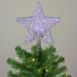 13" Lighted Silver Star With Rotating Projector Christmas Tree Topper - Multicolor LED Lights -Northlight Christmas northlightct 74 287 107 5 79155.1665610751