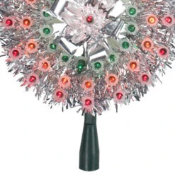 Northlight 8" Pre-Lit Silver Starburst Christmas Tree Topper - Multicolor Lights -Northlight Christmas northlightha87086 77187.1636546642
