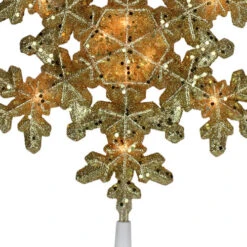 Northlight 9" Pre-Lit Gold Snowflake Christmas Tree Topper - Clear Lights 7 Northlight 9" Pre-Lit Gold Snowflake Christmas Tree Topper - Clear Lights -Northlight Christmas northlightha87088 38240.1636546648