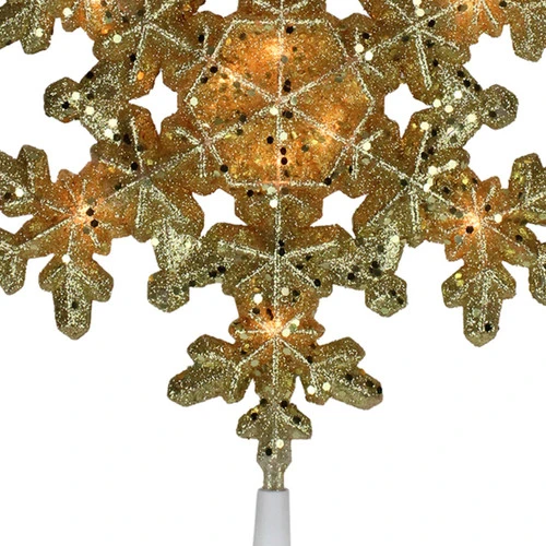 Northlight 9" Pre-Lit Gold Snowflake Christmas Tree Topper - Clear Lights 5 Northlight 9" Pre-Lit Gold Snowflake Christmas Tree Topper - Clear Lights - Image 3