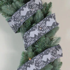 Northlight Gray And White Nordic Reindeer Christmas Wired Craft Ribbon 2.5" X 16 Yards -Northlight Christmas northlightky28099 4 18672.1647998791