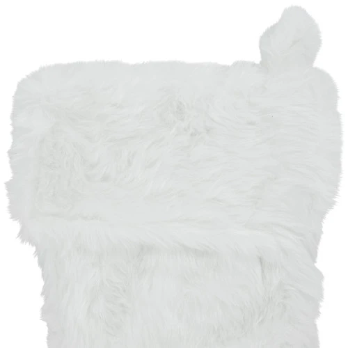 19" White Plush Christmas Stocking 6 19" White Plush Christmas Stocking - Image 4
