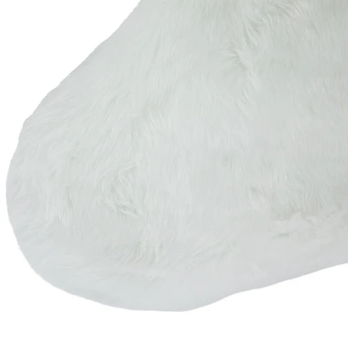 19" White Plush Christmas Stocking 7 19" White Plush Christmas Stocking - Image 5