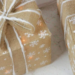 Northlight Lighted Snowflake Burlap Gift Boxes Outdoor Christmas Decorations - Clear - Set Of 3 7 Northlight Lighted Snowflake Burlap Gift Boxes Outdoor Christmas Decorations - Clear - Set Of 3 -Northlight Christmas nrjx1flofxegdqptzkod2z62ou1luha3 01944.1603937310