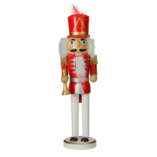 Northlight 14" Red And White Wooden Christmas Nutcracker With Horn 3 Northlight 14" Red And White Wooden Christmas Nutcracker With Horn