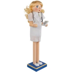 Northlight Nurse With Stethoscope Wooden Christmas Nutcracker - 15" -Northlight Christmas nutcrackerfamily 97154 03 24566.1726279106