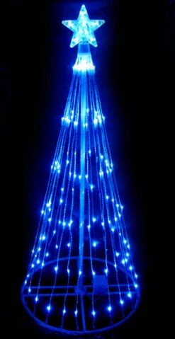 Northlight LED Lighted Cone Tree With Star Outdoor Christmas Decoration - 4' - Blue Lights