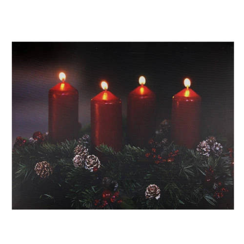 Northlight Pre-Lit Red And Black LED Flickering Candle Christmas Wall Art 12" X 15.75" 3 Northlight Pre-Lit Red And Black LED Flickering Candle Christmas Wall Art 12" X 15.75"