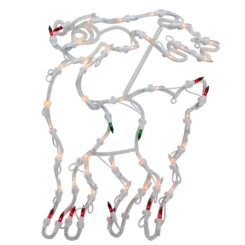 Northlight Lighted Reindeer Christmas Window Silhouette - 18" - White - Multicolor Lights 4 Northlight Lighted Reindeer Christmas Window Silhouette - 18" - White - Multicolor Lights - Image 2