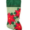 Christmas Eve Embellished Stitched Green Felt Poinsettia Christmas Stocking -Northlight Christmas poinsttiastocking1114ebaty 20596.1653951235.386.513