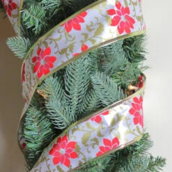 Northlight Red And Gold Poinsettia Print Wired Christmas Craft Ribbon 2.5" X 10 Yards 7 Northlight Red And Gold Poinsettia Print Wired Christmas Craft Ribbon 2.5" X 10 Yards -Northlight Christmas ps1dbdlnke9csncvdtkjitseuy0mpgqy 09245.1665174045
