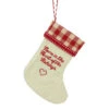 Roman 6.5" Tan And Red Embroidered Heart Stocking With Gingham Cuff Christmas Ornament -Northlight Christmas qimpgie38bv2ijsctzkj6yeglhiwwcns 81608.1665610428