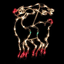 Northlight Lighted Reindeer Christmas Window Silhouette - 18" - White - Multicolor Lights