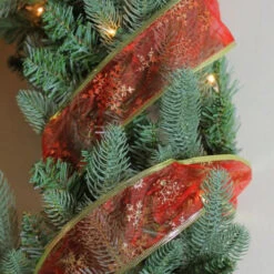 Northlight Cranberry Red And Gold Glitter Snowflakes Wired Christmas Craft Ribbon 2.5 X 10 Yards -Northlight Christmas rbgu4z8yatae7mdehq551w6ndyr1tlx4 14746.1588870103