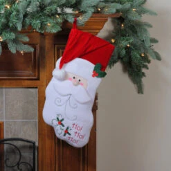 Northlight 19.25" Red And White Embroidered Ho Ho Ho Santa Face Christmas Stocking -Northlight Christmas rgv6gqhtcmkq6udnjhgdwjyheknc0csu 86014.1635422014