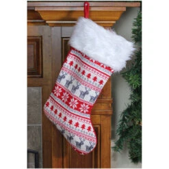 Northlight 19" Red And White Deer And Snowflake Knit Christmas Stocking With Faux Fur Cuff 9 Northlight 19" Red And White Deer And Snowflake Knit Christmas Stocking With Faux Fur Cuff -Northlight Christmas s12lqfrputikwmpffonakxy4cpck81kp 48475.1588355076