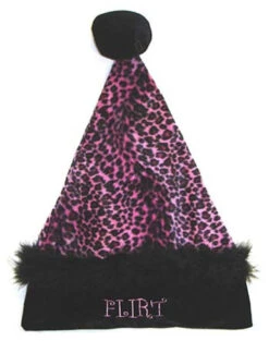 Pink And Black Leopard Unisex Adult Christmas Hat Costume Accessory - Medium