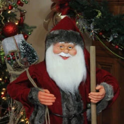 Northlight 48" Red And Brown Santa Claus With Walking Stick Standing Christmas Figure -Northlight Christmas sbyqopn5lsohyc3nvov0pt1pj42whbgh 63604.1587645148